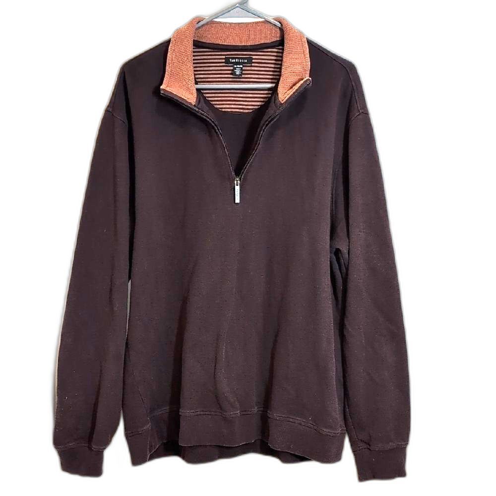 Van Heusen Men's Brown Quarter-Zip Sweater XL